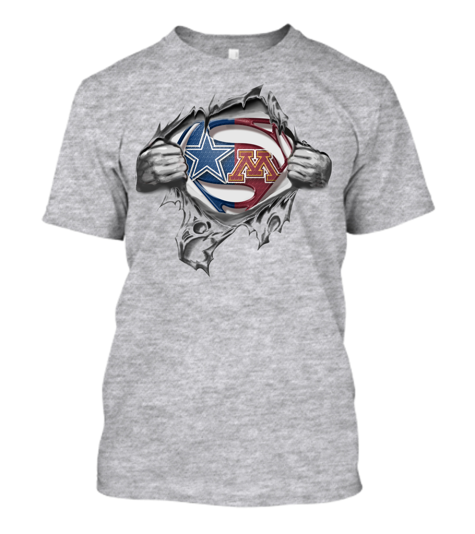 Cowboys Minnesota Golden Gophers Superman Logo Rip T-Shirt