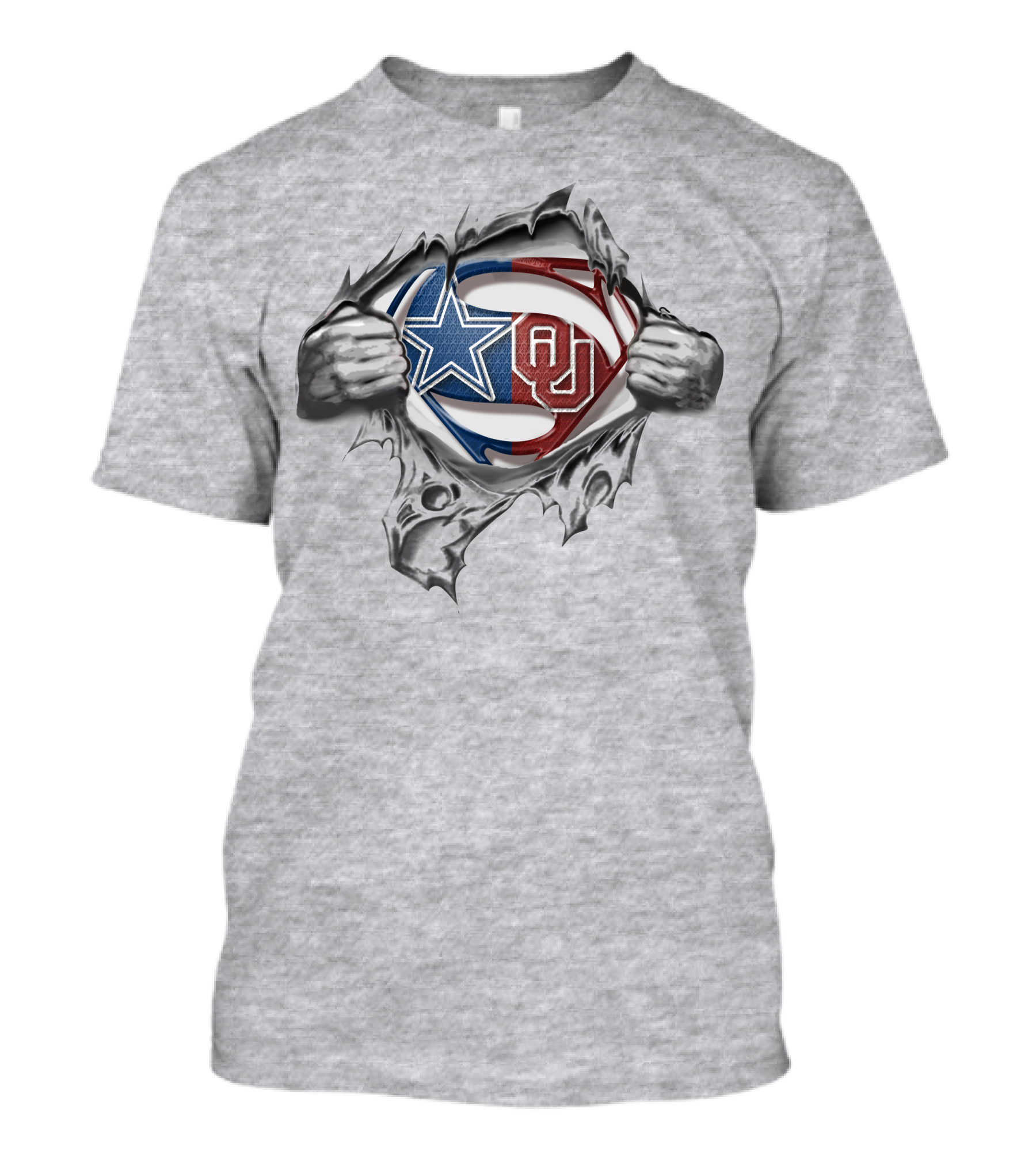 Dallas Cowboys Oklahoma Sooners Superman Logo Fusion T-Shirt