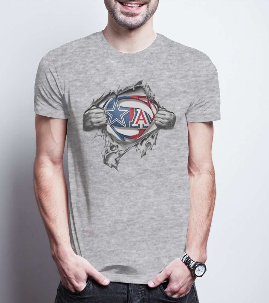 Cowboys Wildcats Superman Logo Crossover T-Shirt