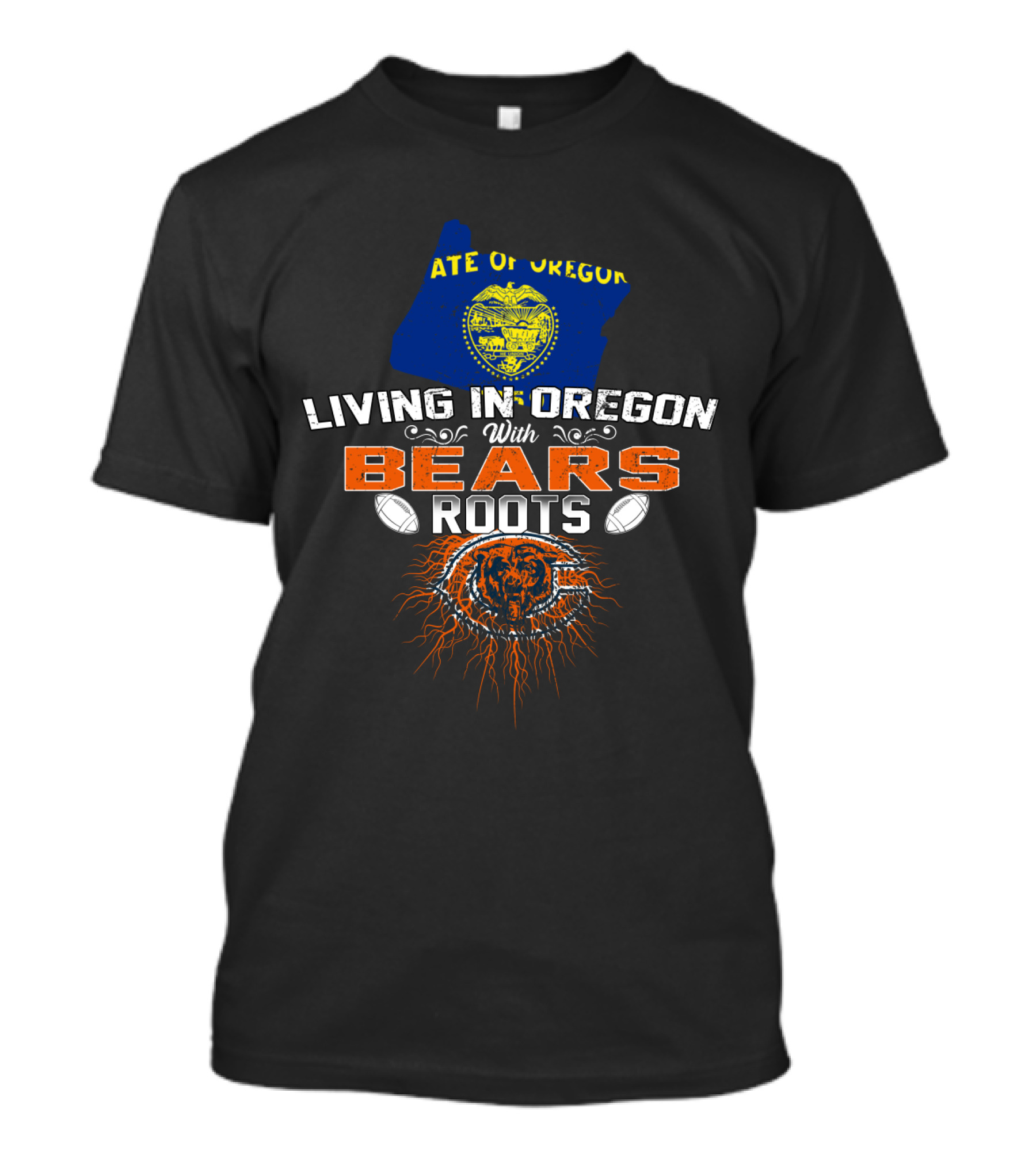 State Of Oregon Living In Oregon With Bears Roots T-Shirt