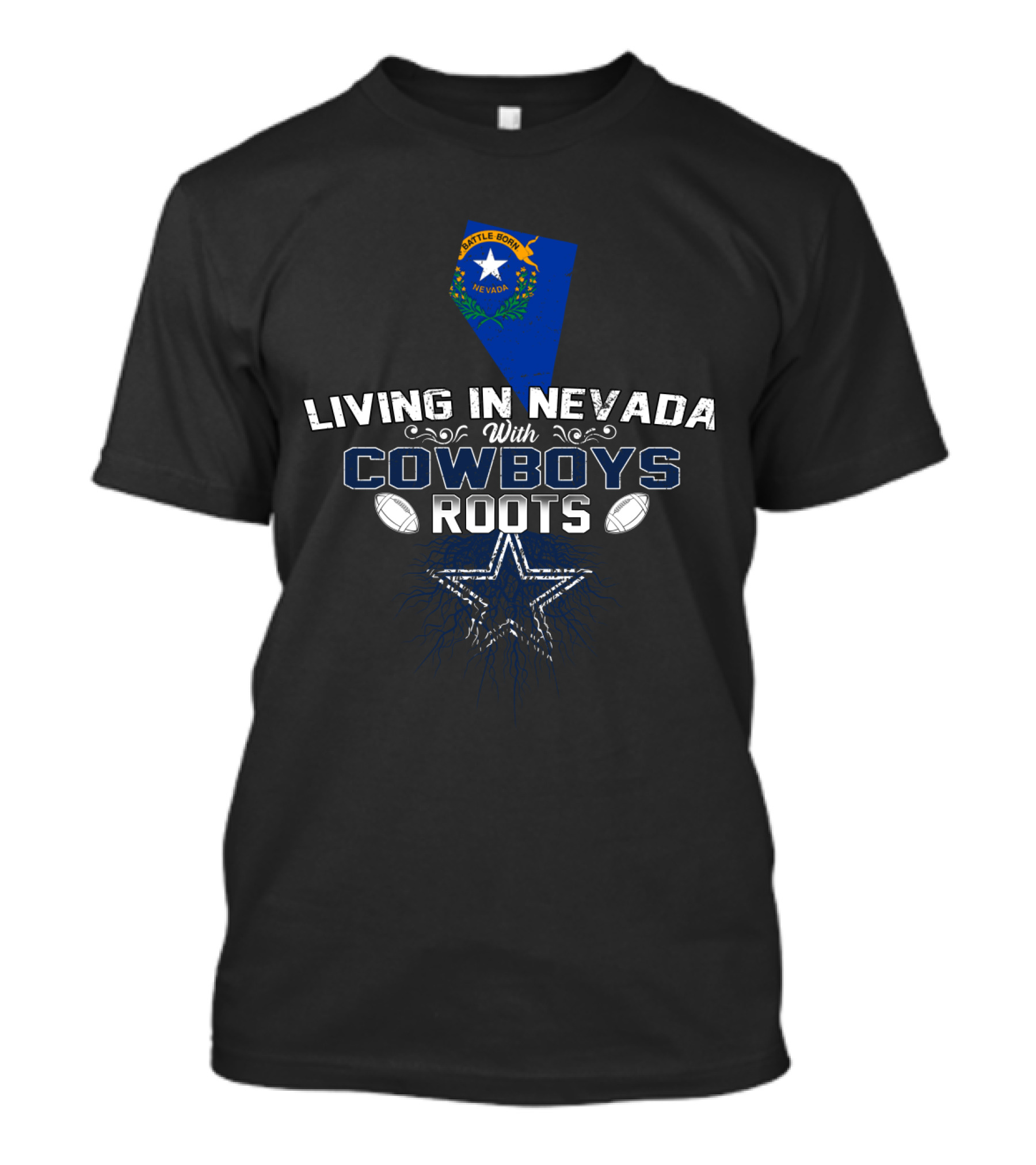 Living In Nevada Embracing Cowboys Roots With Nevada Map And Star T-Shirt