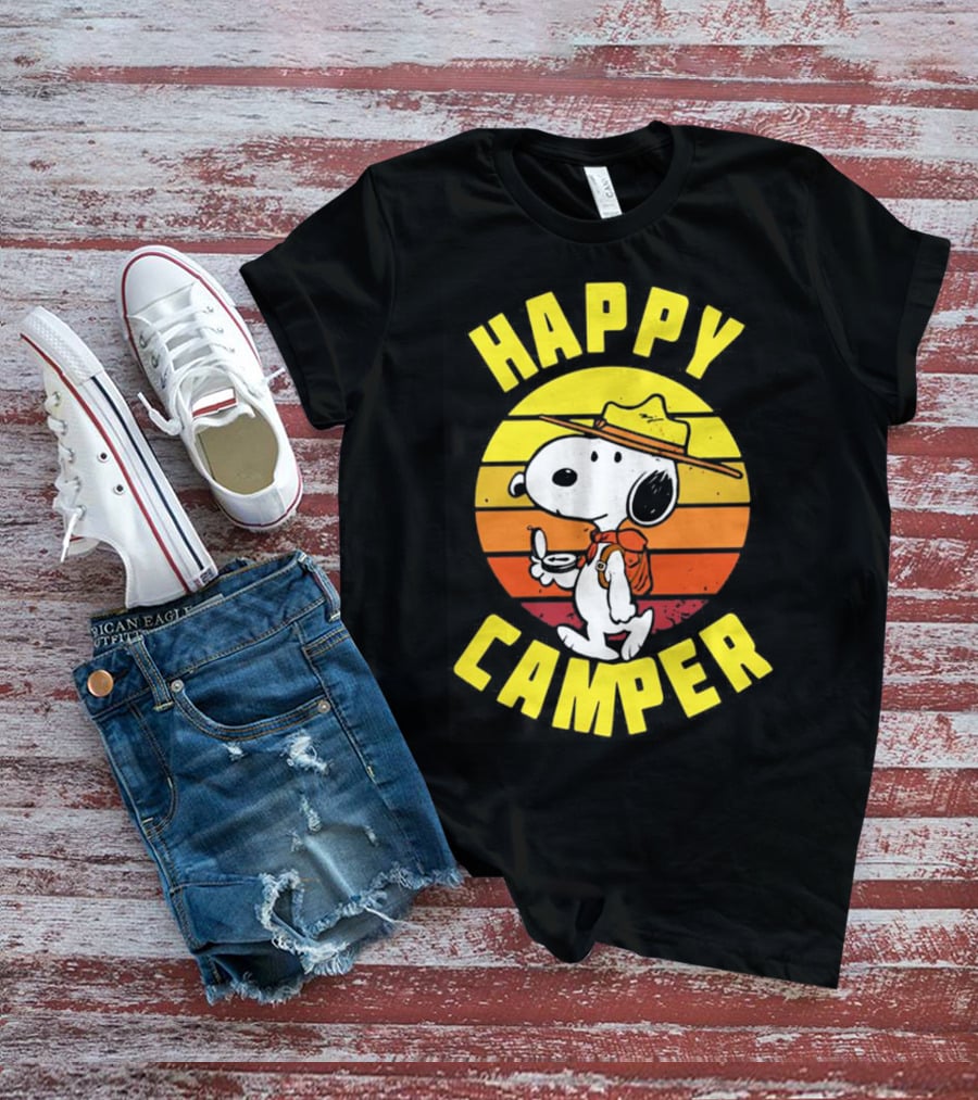 Snoopy Happy Camper Vintage Sunset Peanuts T-Shirt