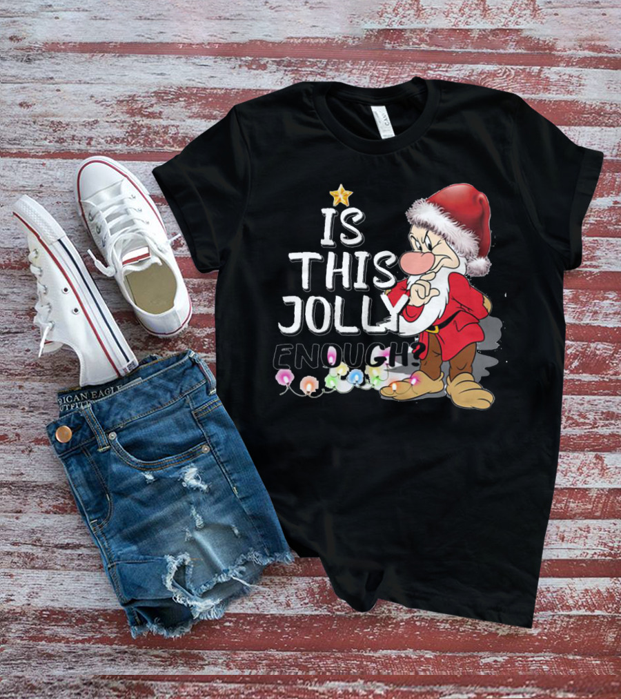 Grumpy Santa Is This Jolly Enough With Festive Lights T-Shirt