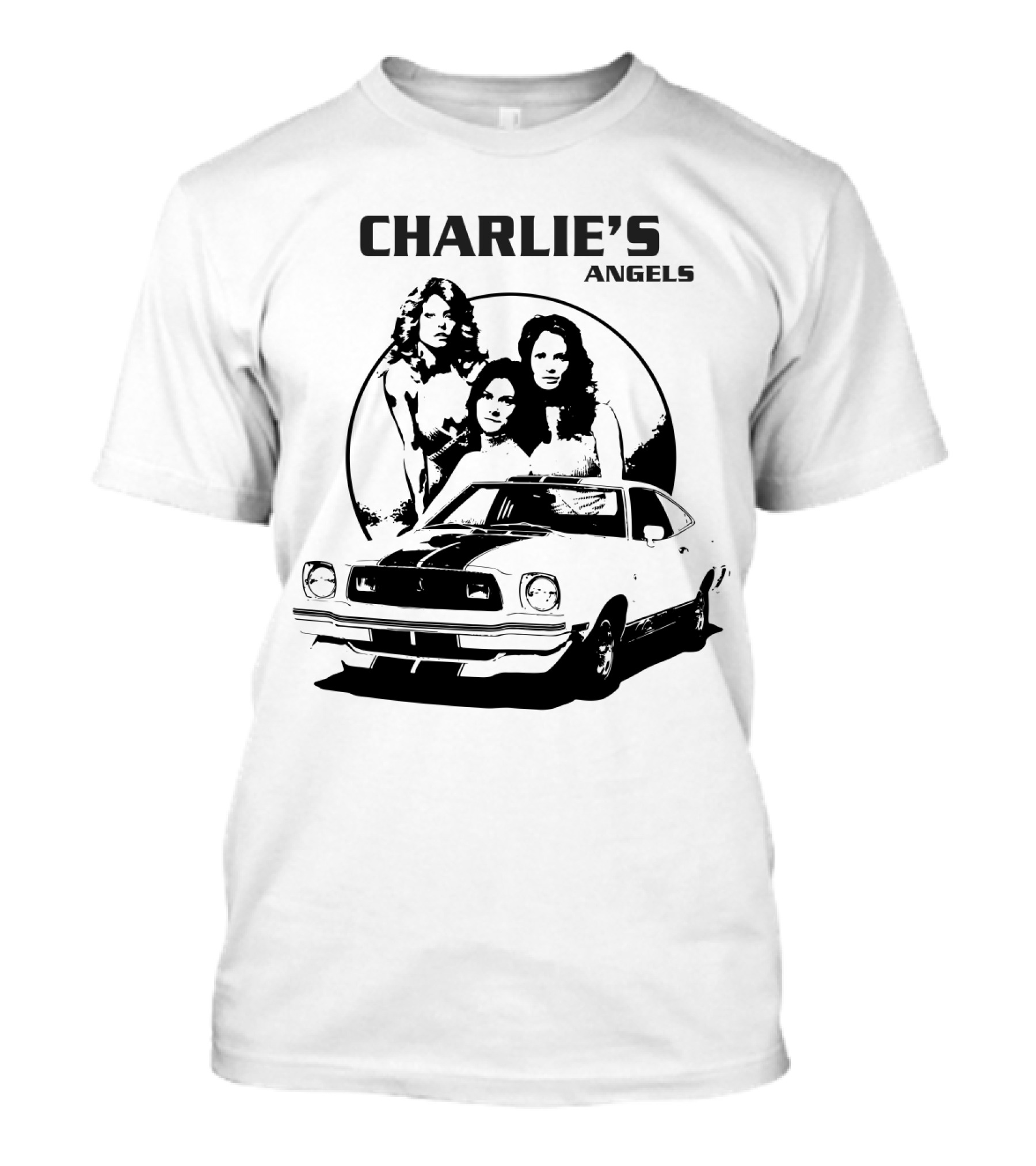 CHARLIE'S ANGELS Retro Classic Car And Trio T-Shirt