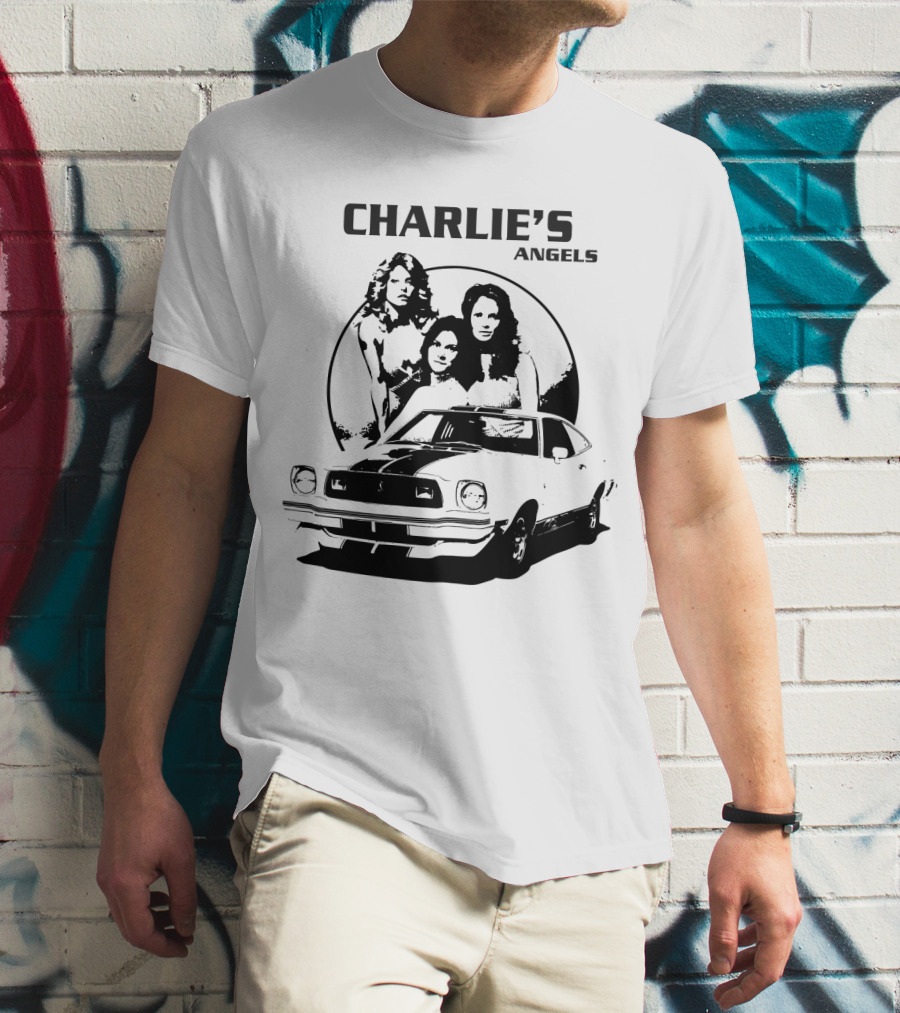 CHARLIE'S ANGELS Retro Classic Car And Trio T-Shirt