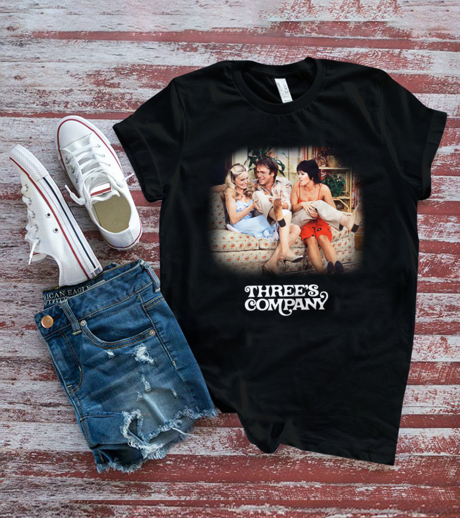 Three's Company Sitcom Cast On Floral Sofa T-Shirt