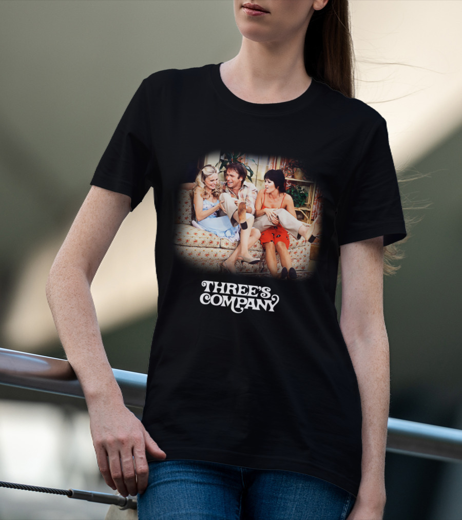Three's Company Sitcom Cast On Floral Sofa T-Shirt