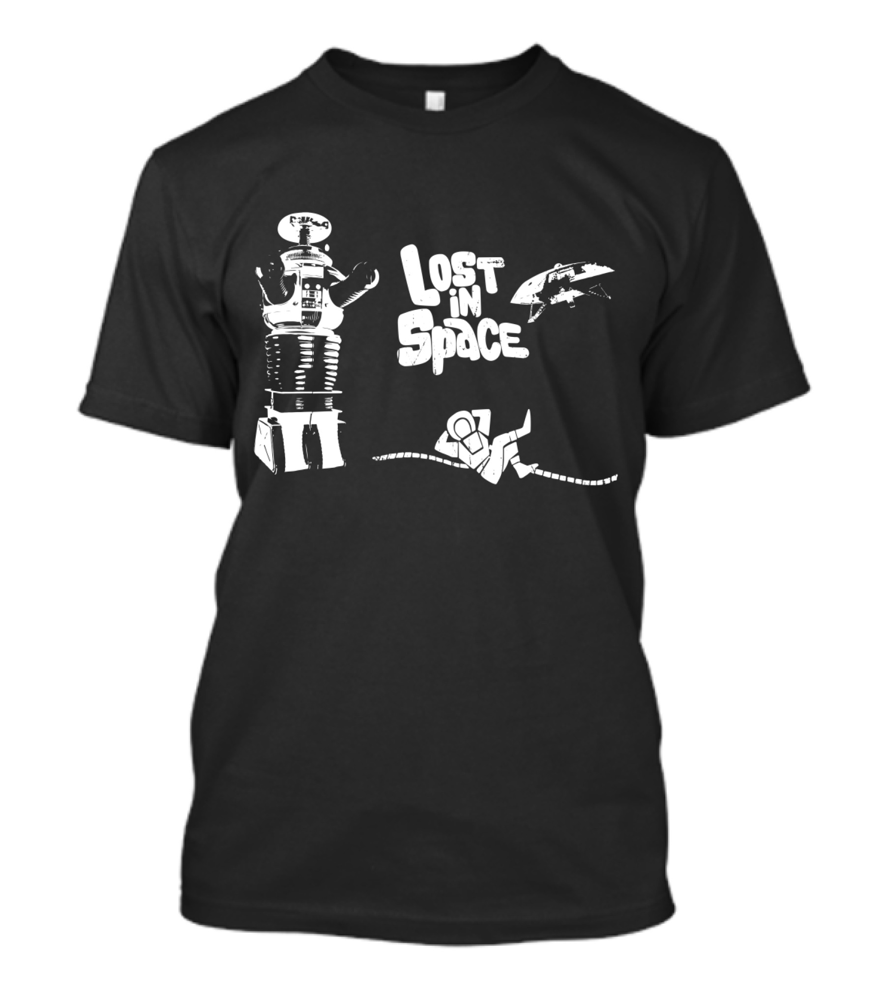 Lost In Space Robot Astronaut And Spaceship T-Shirt