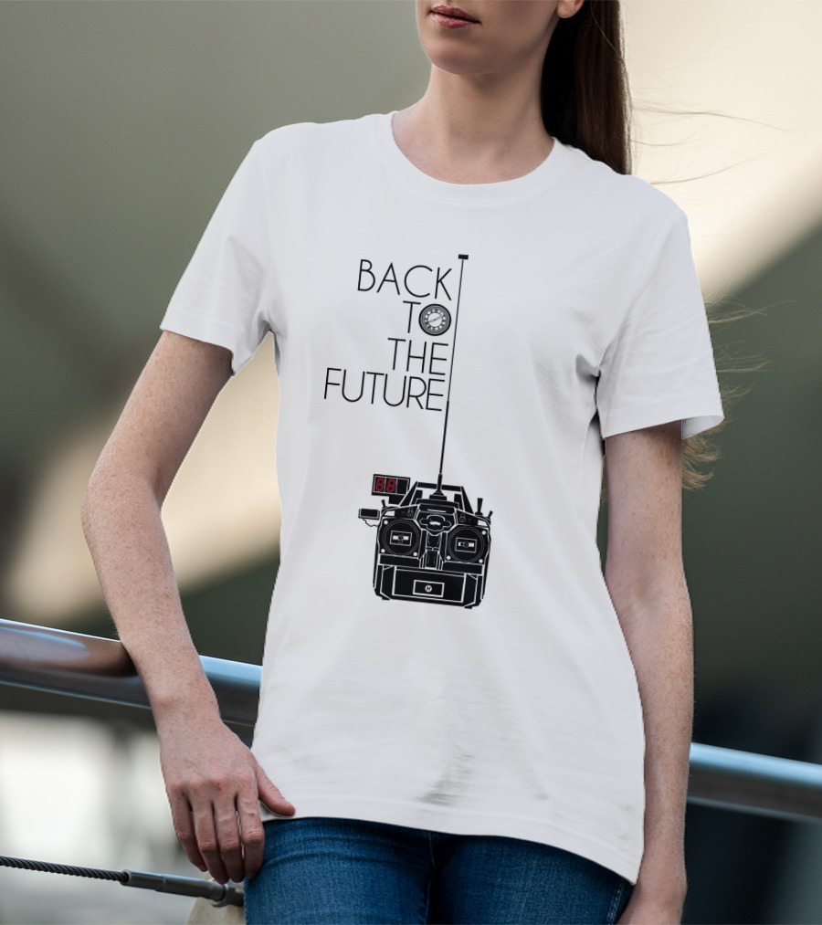 Back To The Future Time Machine Graphic With Clock And DeLorean T-Shirt