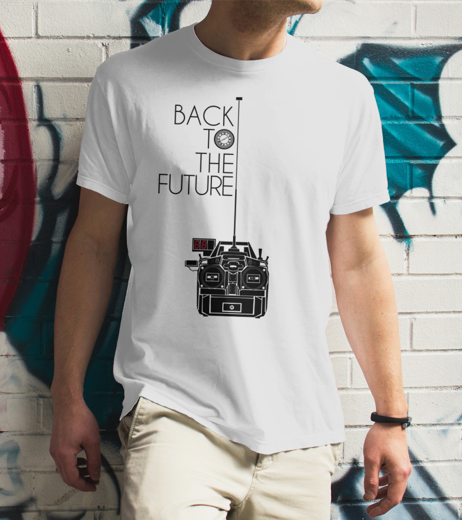 Back To The Future Time Machine Graphic With Clock And DeLorean T-Shirt