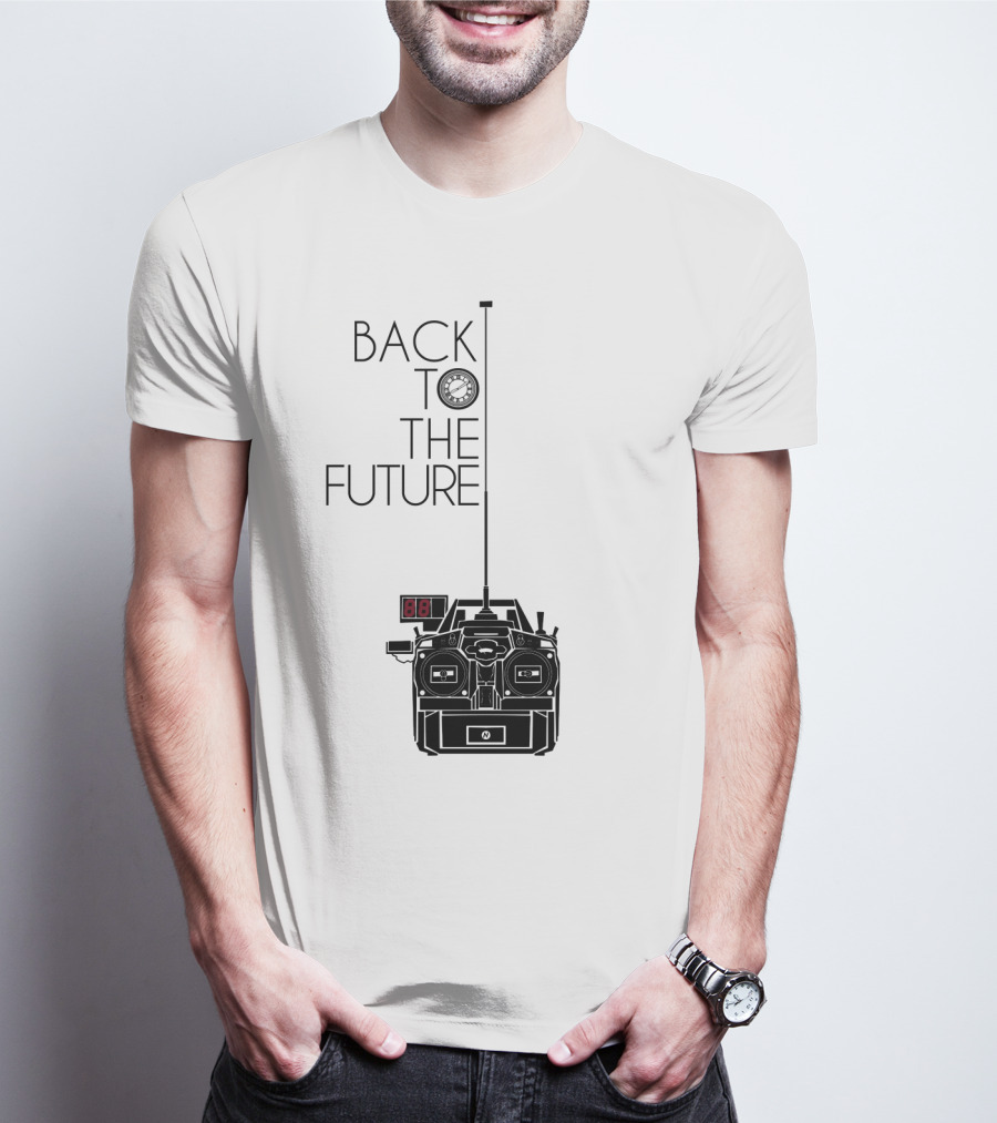 Back To The Future Time Machine Graphic With Clock And DeLorean T-Shirt