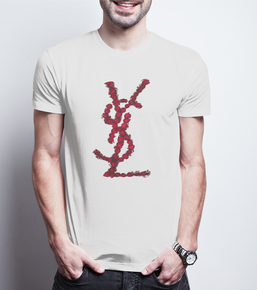 YSL Red Rose Logo T-Shirt