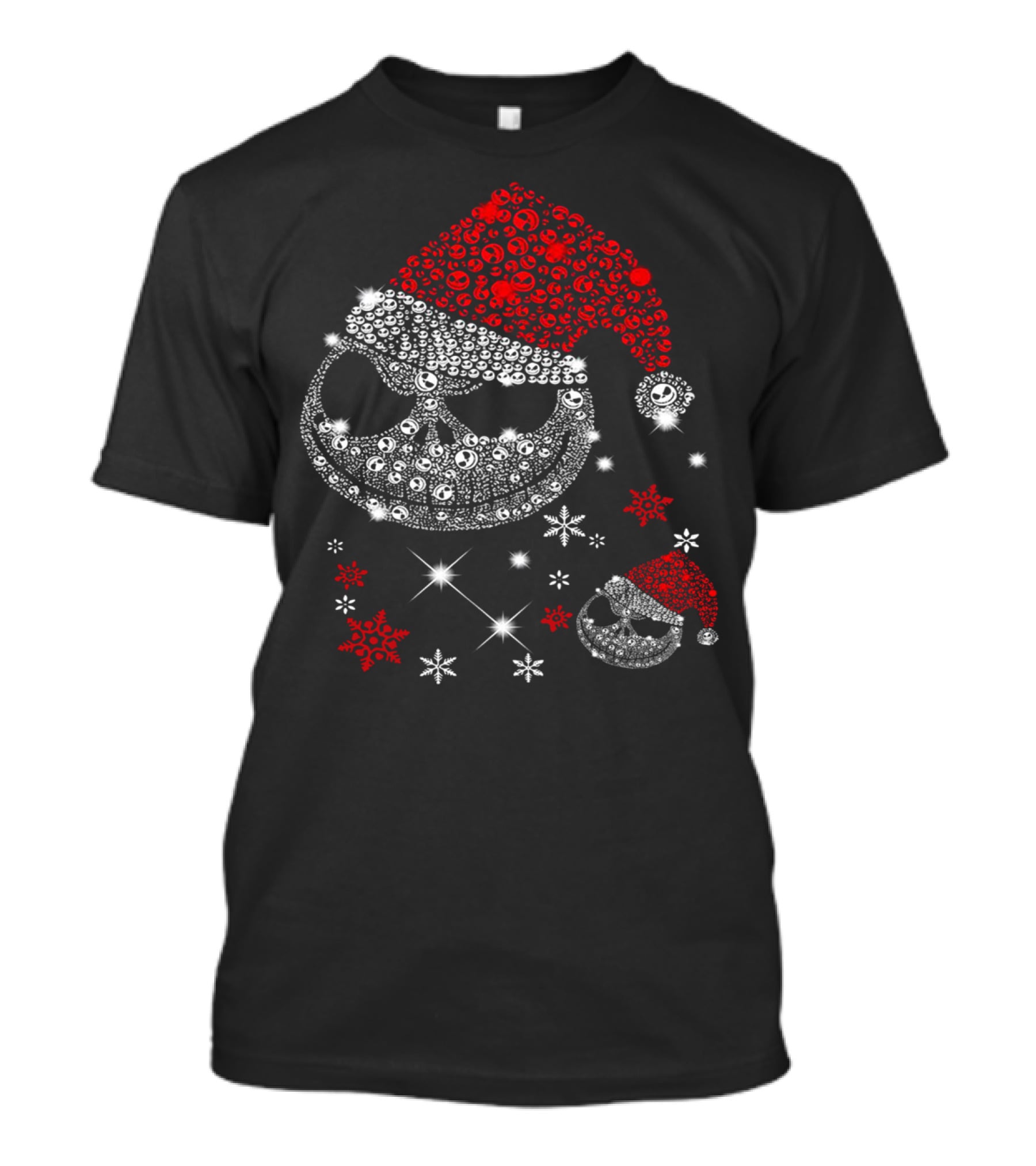 Santa Jack Skellington Christmas Diamond Snowflakes T-Shirt