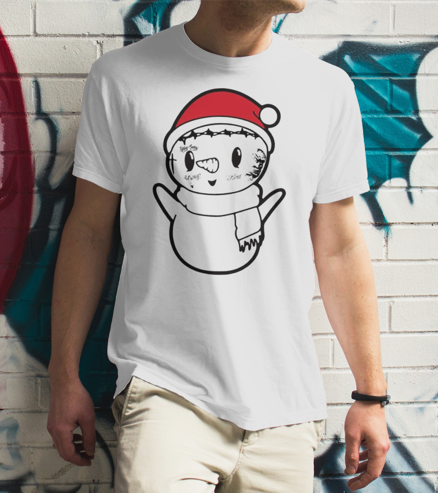 Post Malone Snowman Christmas Santa Tattoo Face T-Shirt
