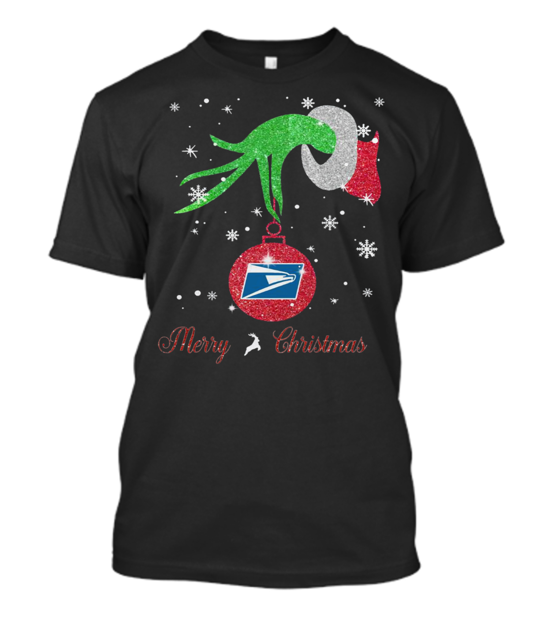 Merry Christmas Grinch Holding USPS T-Shirt