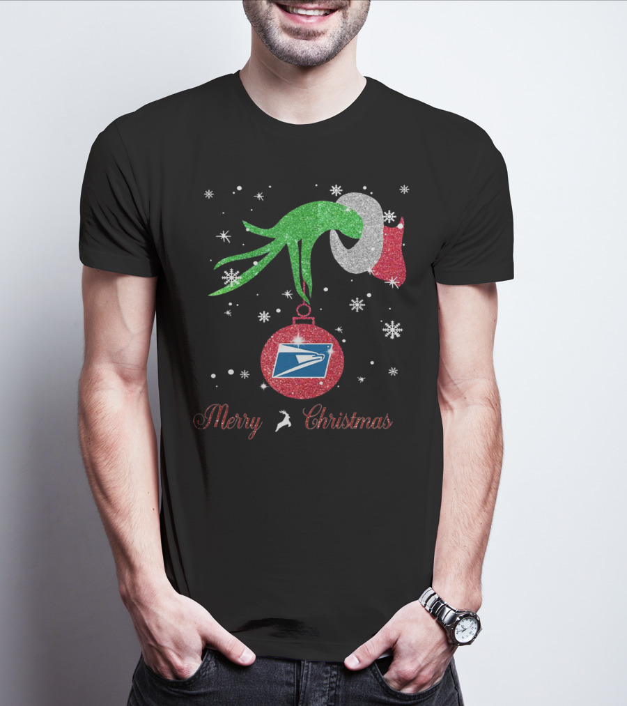 Merry Christmas Grinch Holding USPS T-Shirt