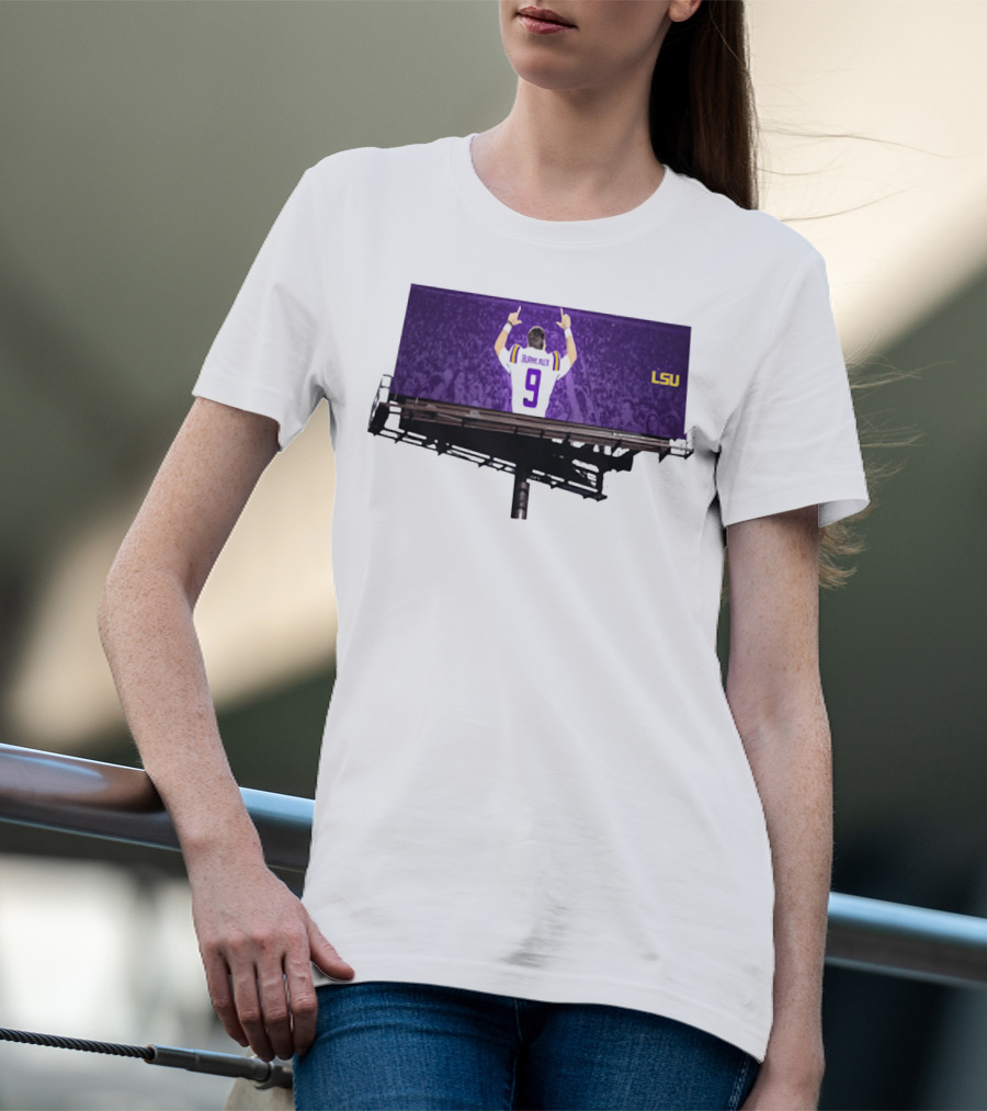 Joe Burreaux LSU Tigers Number 9 Football Fan Spirit T-Shirt