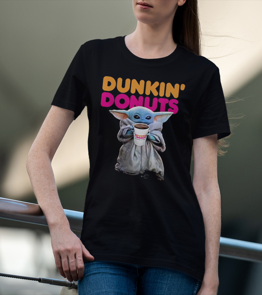 Dunkin' Donuts Baby Yoda Star Wars Coffee Cup T-Shirt