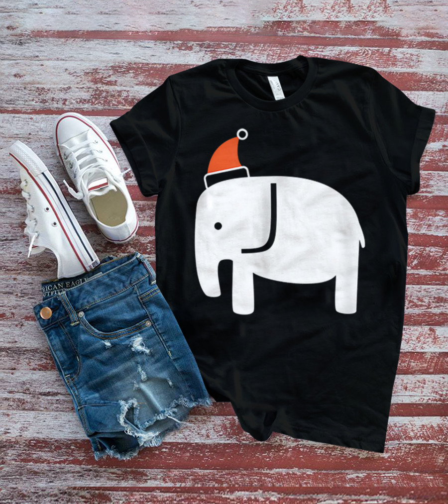 White Elephant Santa Hat Christmas T-Shirt