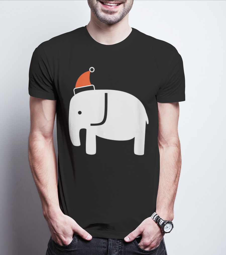 White Elephant Santa Hat Christmas T-Shirt