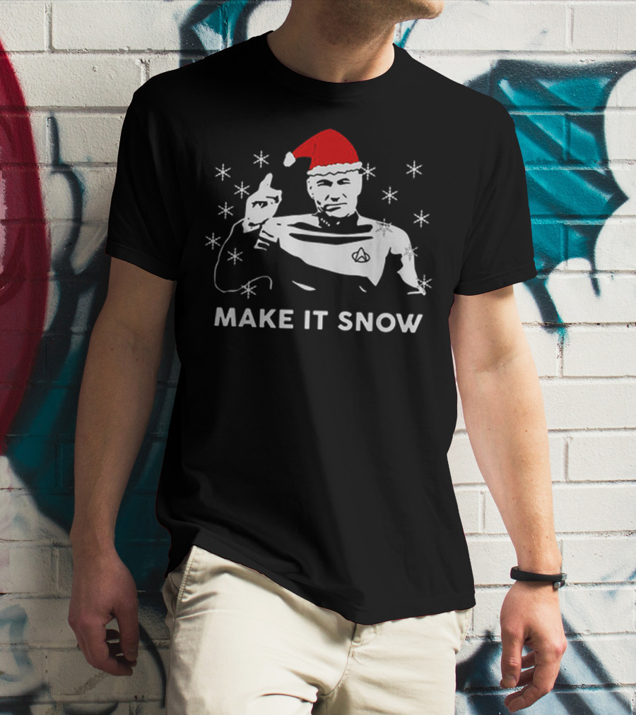 Star Trek Santa Make It Snow Christmas T-Shirt