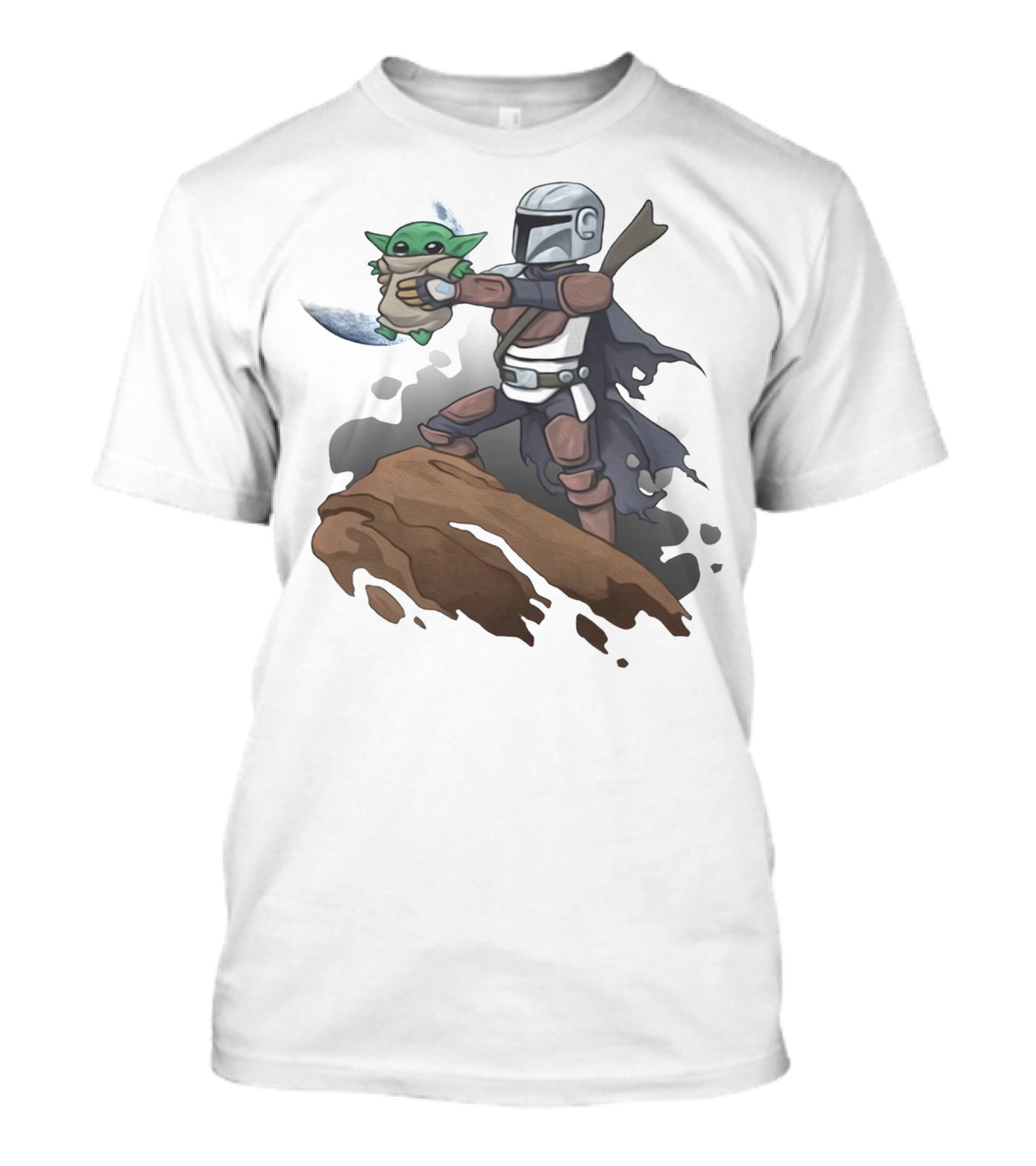 Baby Yoda The Manrorian Epic Rock Ledge Scene T-Shirt
