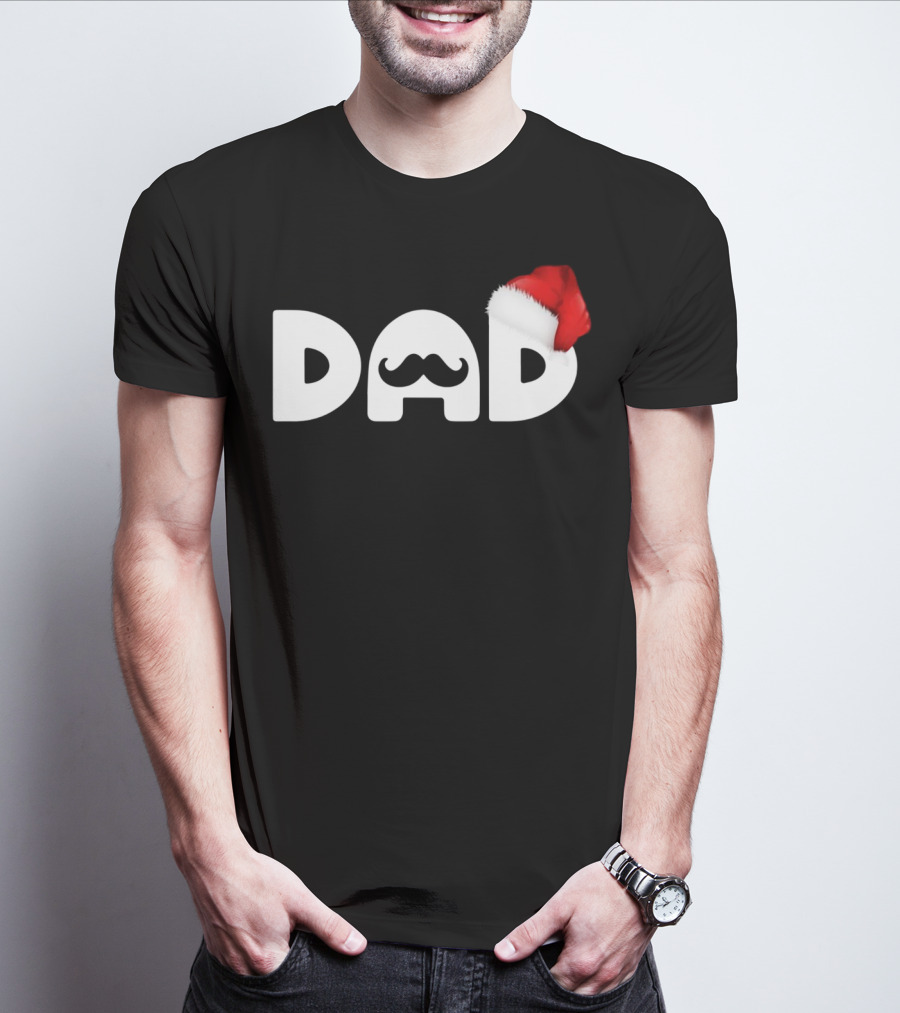 Dad Moustache Santa Hat T-Shirt