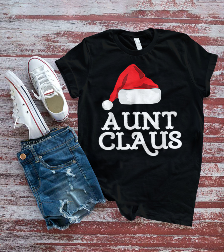 Aunt Claus Christmas Santa Hat Family Group T-Shirt