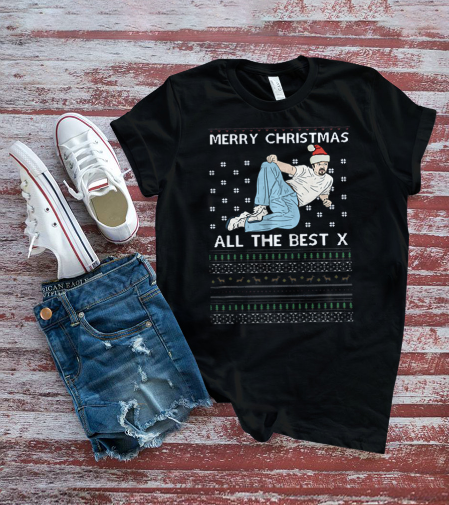 Merry Christmas All The Best X David Brent Festive Dance Santa Hat T-Shirt