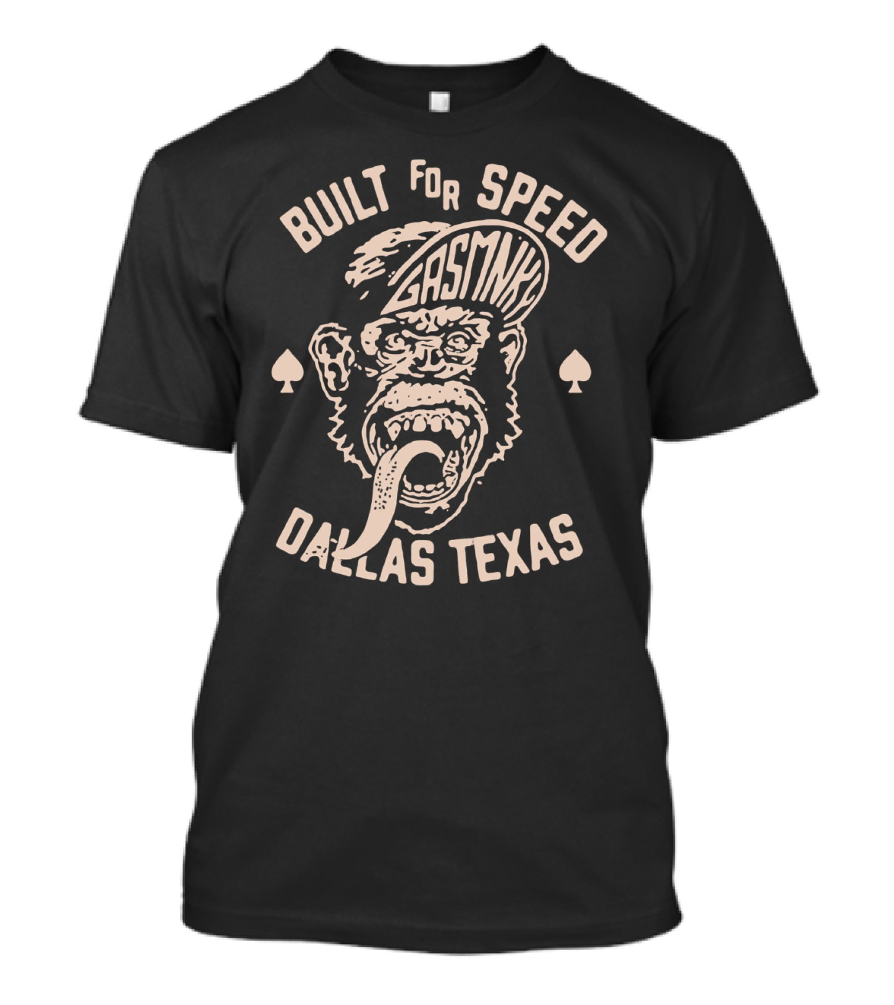Built For Speed Gas Monkey Dallas Texas With Spade Iconic Monkey T-Shirt