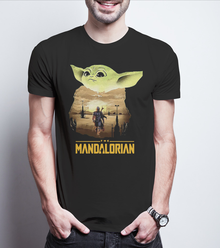 The Mandalorian Baby Yoda Sunset Scene T-Shirt