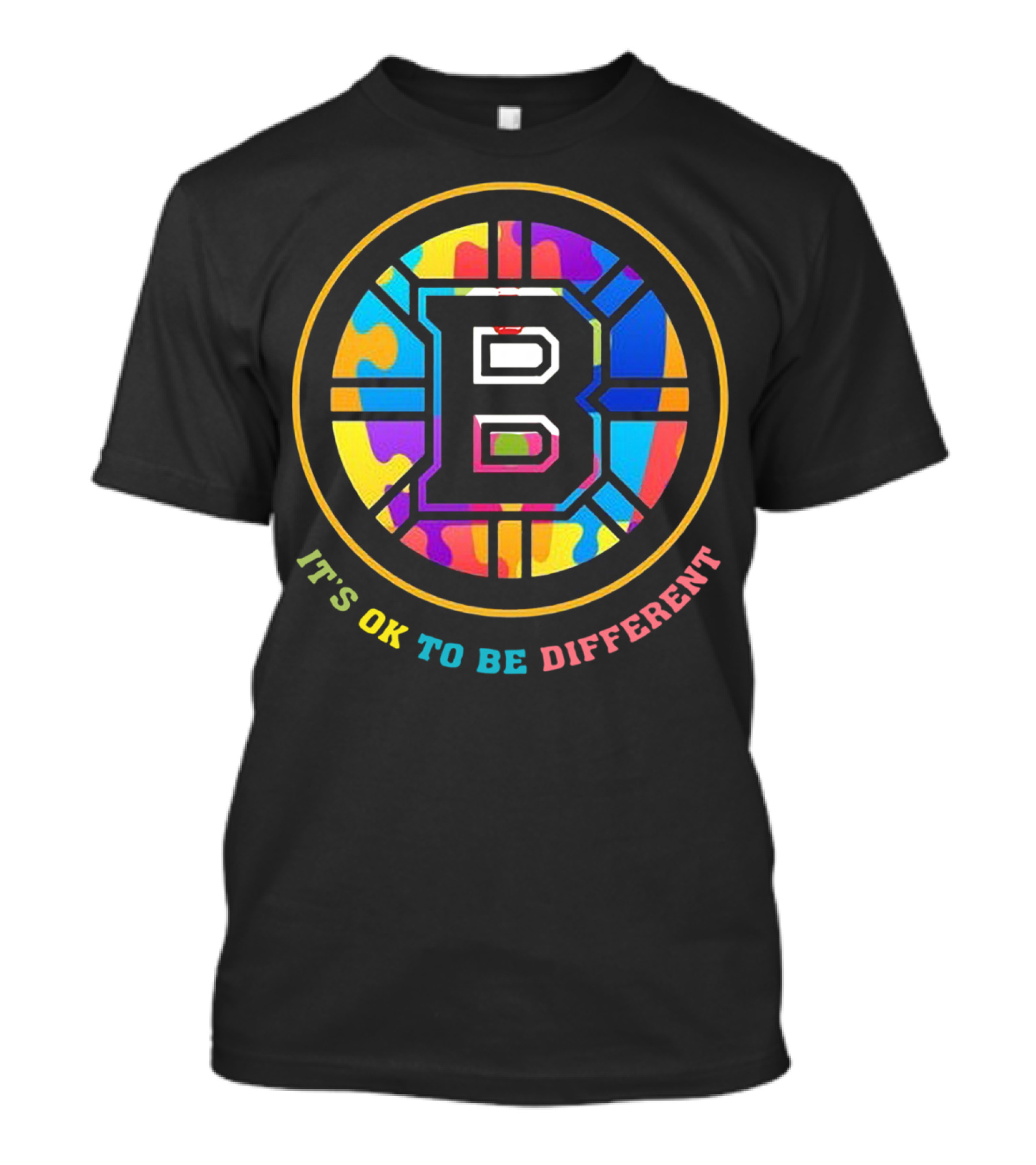 Boston Bruins It's OK To Be Different Rainbow T-Shirt