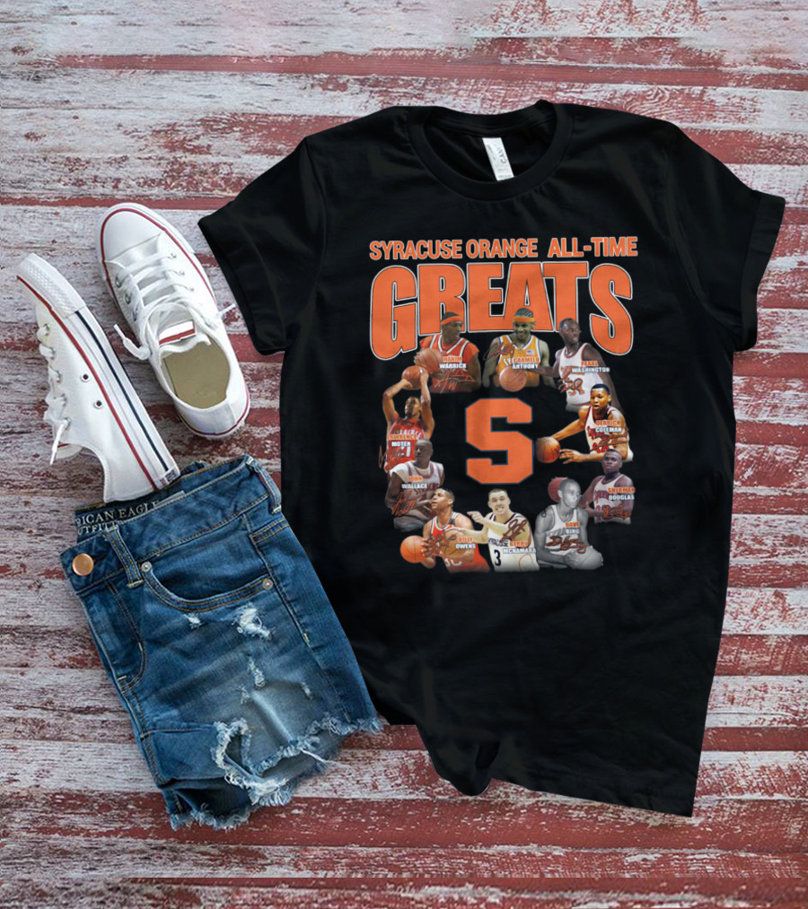 Syracuse Orange All-Time Greats Basketball Legends Featuring Carmelo Anthony And Pearl Washington T-Shirt