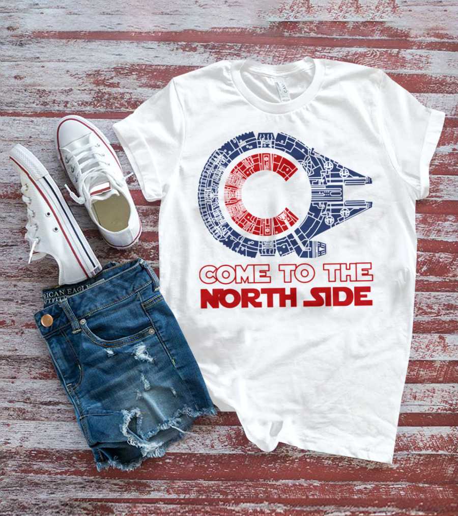 Come To The North Side Star Wars Millennium Falcon Chicago Cubs T-Shirt