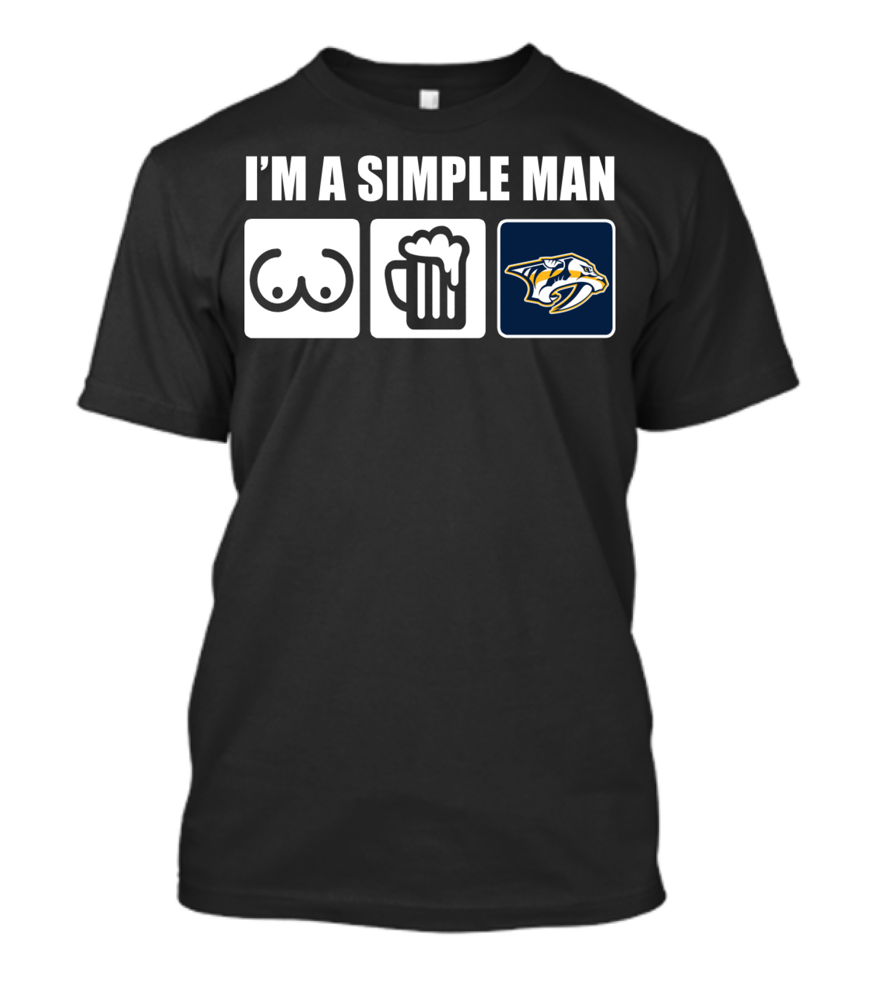 I'M A SIMPLE MAN BEER HOCKEY PREDATORS T-Shirt