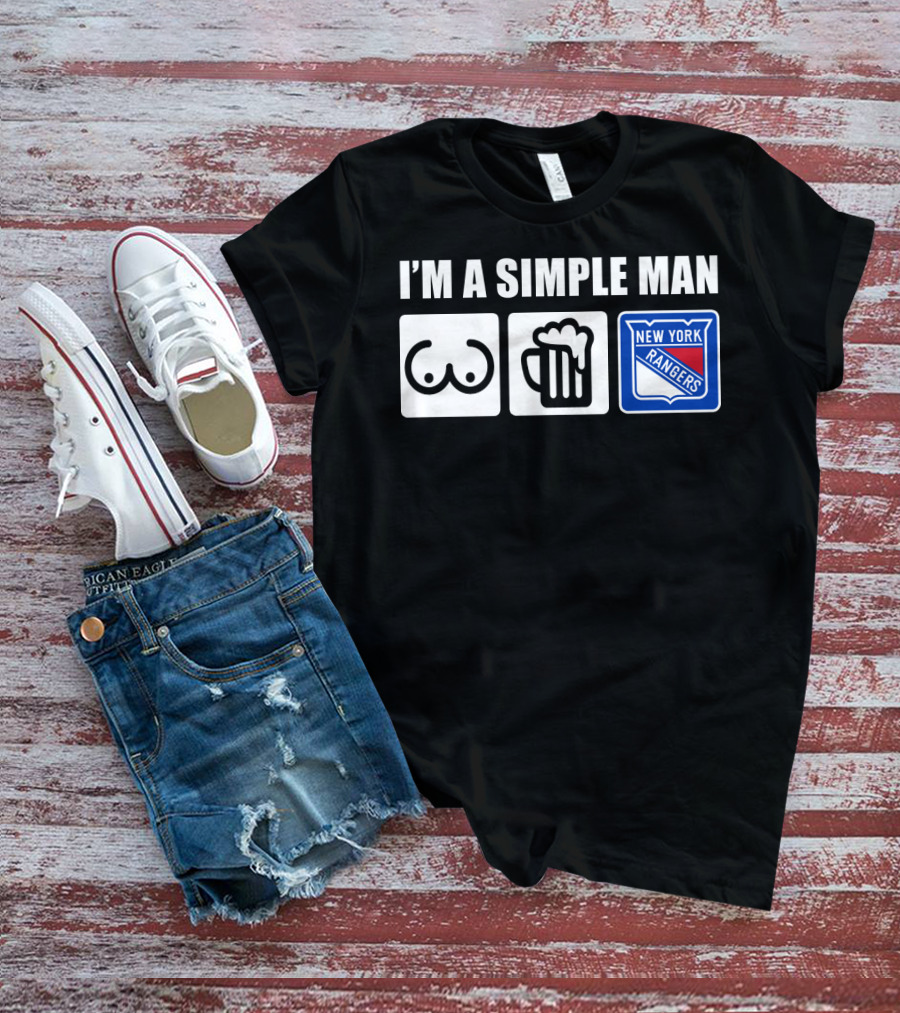 I'm A Simple Man New York Rangers Beer Icons T-Shirt