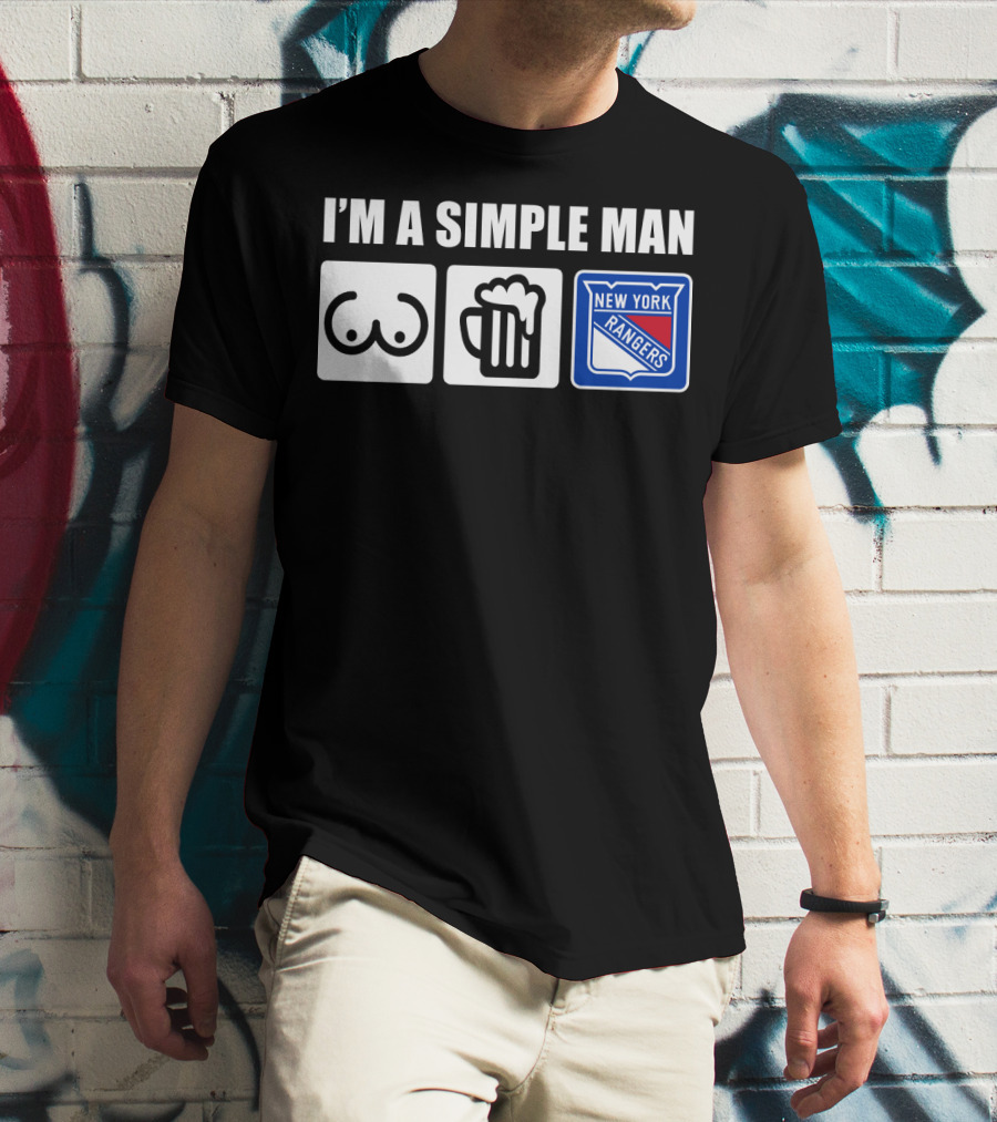 I'm A Simple Man New York Rangers Beer Icons T-Shirt