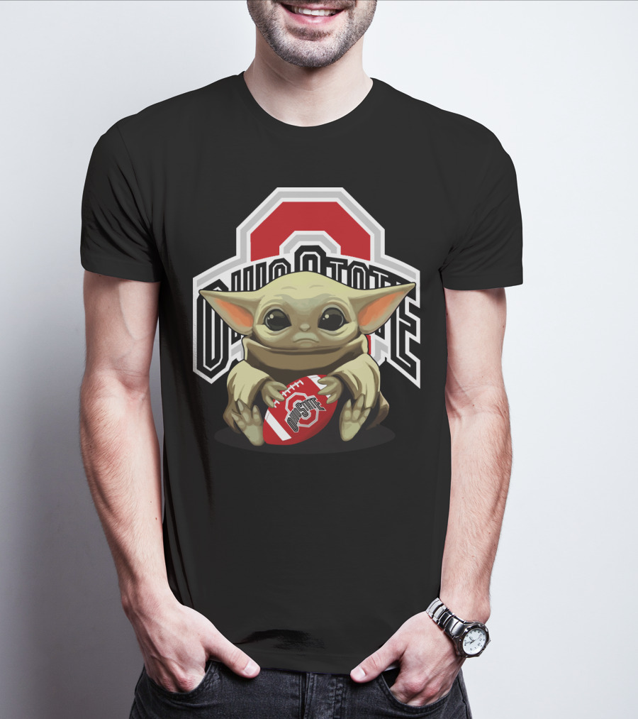 Ohio State Baby Yoda Football T-Shirt