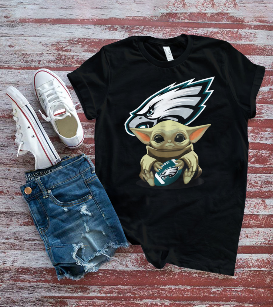 Yoda Baby Philadelphia Eagles Football Fan T-Shirt