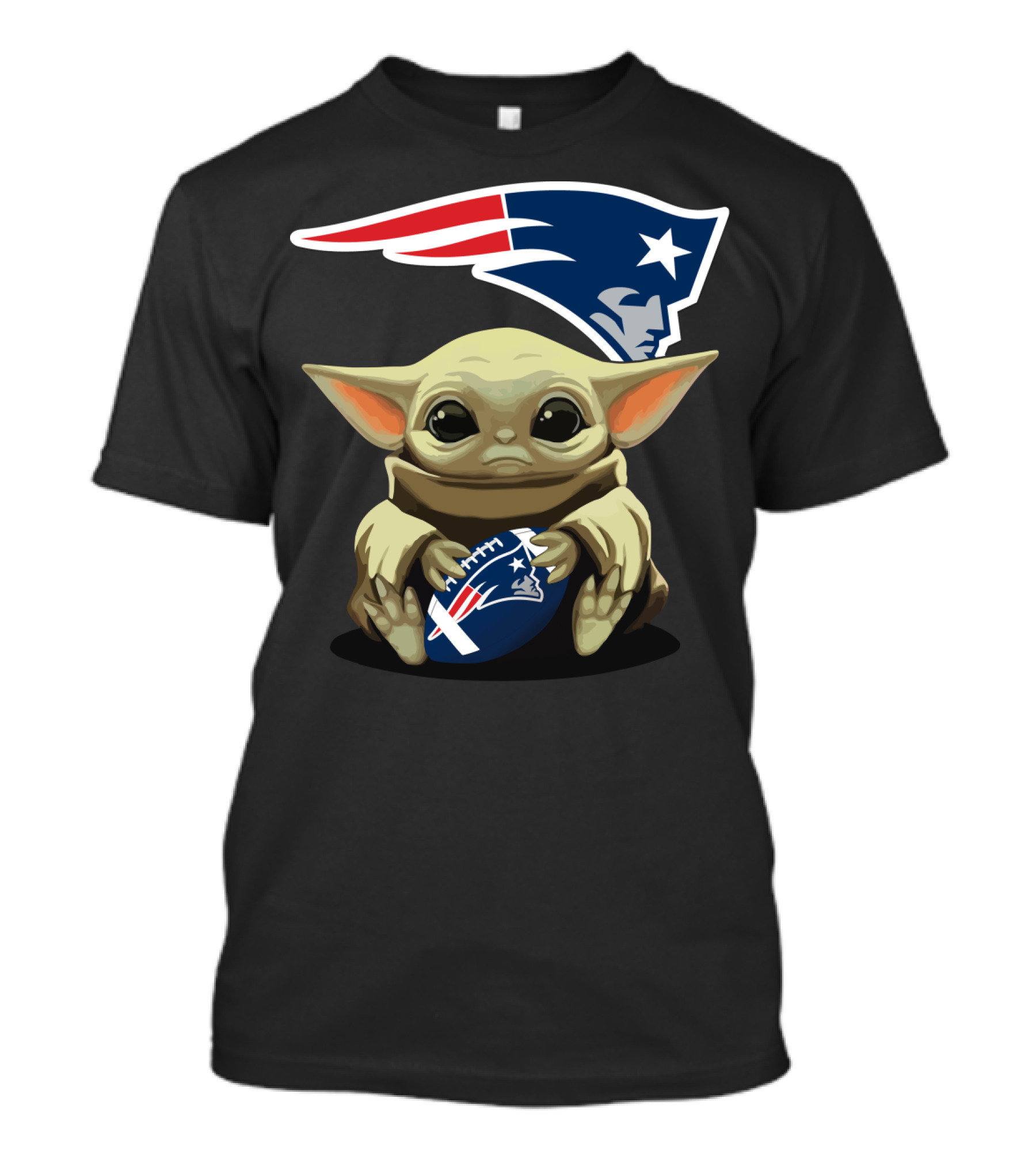 Yoda Baby Patriots Football Star Wars Crossover T-Shirt