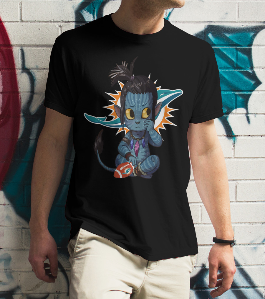 Miami Dolphins Avatar Crossover Football Character T-Shirt
