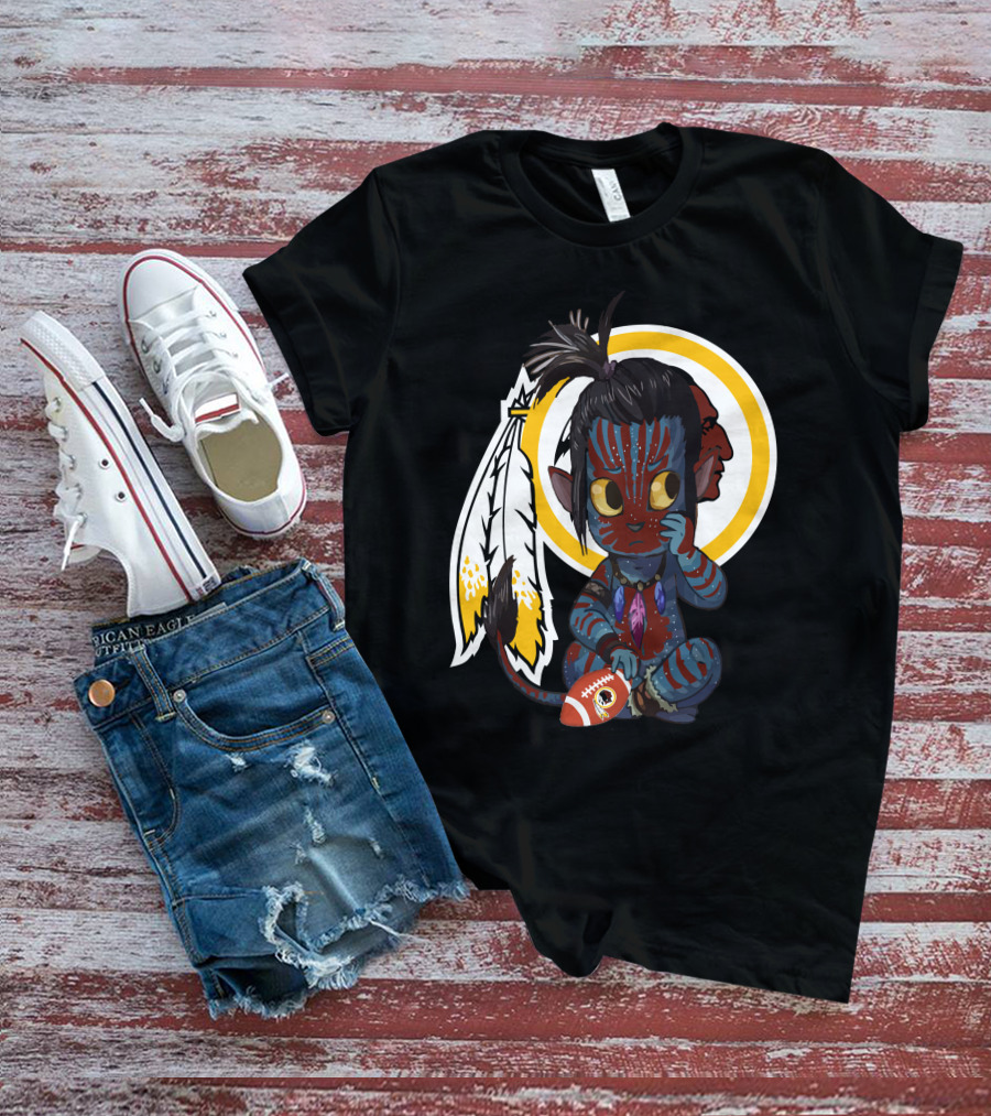 Avatar Redskins Football Character With Feathers And Face Paint T-Shirt