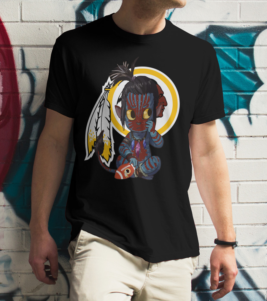 Avatar Redskins Football Character With Feathers And Face Paint T-Shirt