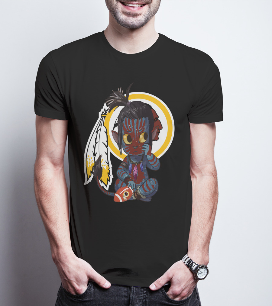 Avatar Redskins Football Character With Feathers And Face Paint T-Shirt