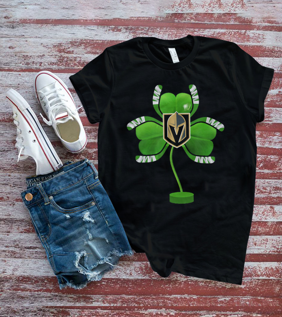 Vegas Golden Knights Shamrock Hockey Tree T-Shirt