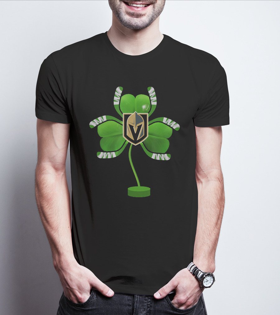 Vegas Golden Knights Shamrock Hockey Tree T-Shirt