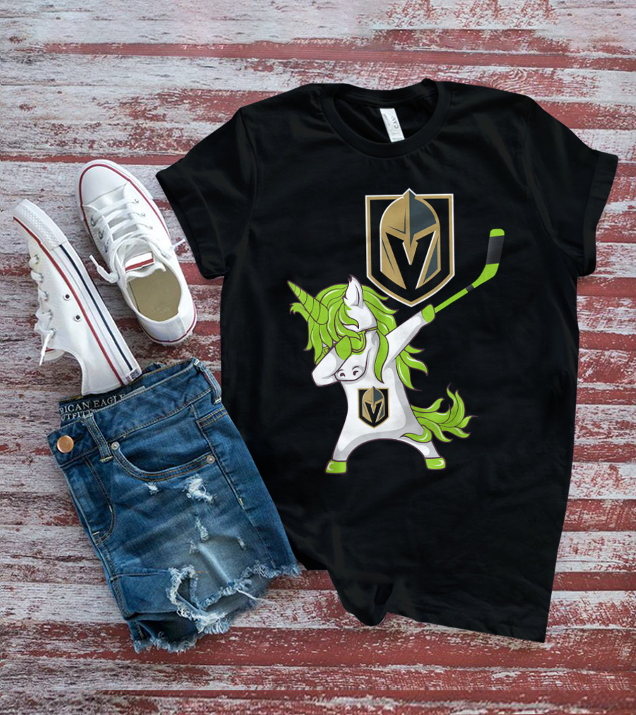 St Patrick Day Dabbing Unicorn Vegas Golden Knights Hockey T-Shirt