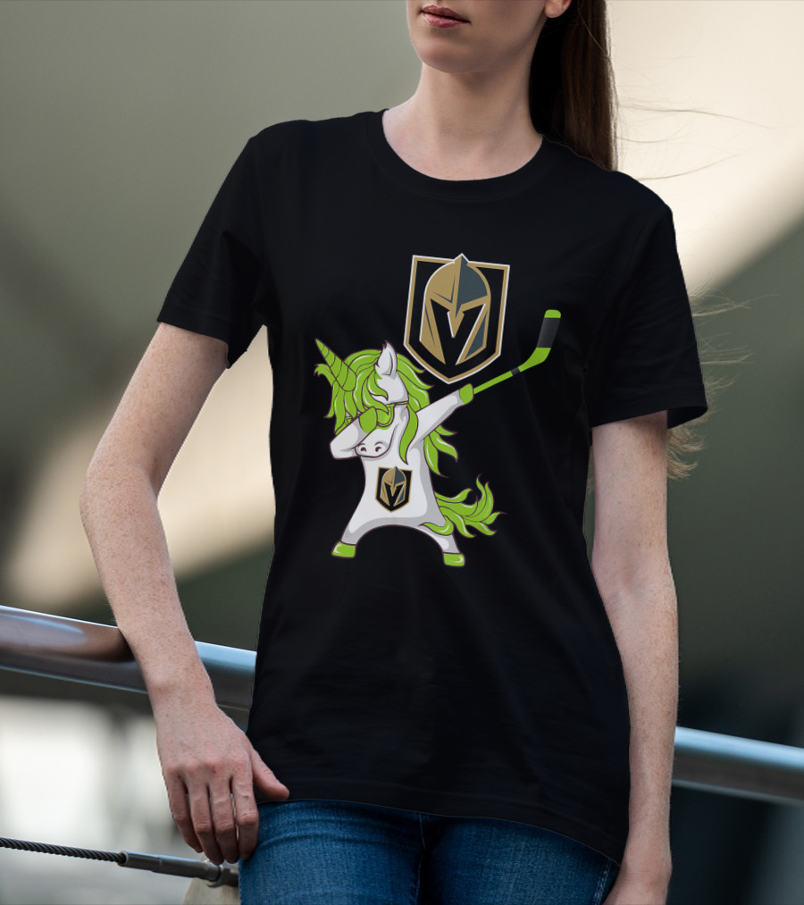 St Patrick Day Dabbing Unicorn Vegas Golden Knights Hockey T-Shirt