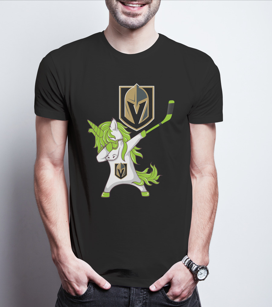 St Patrick Day Dabbing Unicorn Vegas Golden Knights Hockey T-Shirt