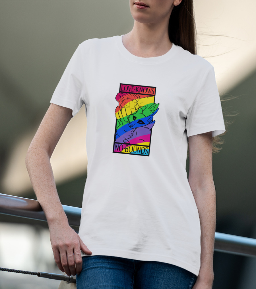 Love Knows No Bounds Rainbow Animal Embrace T-Shirt